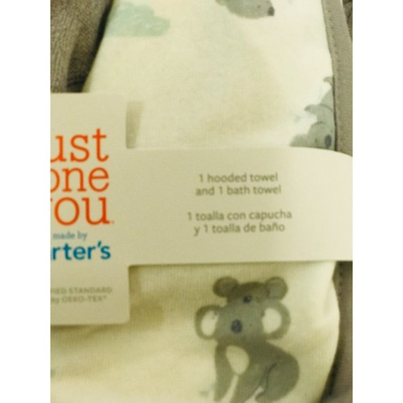 Just One You - Made By Carter's Baby 2pk Koala Bath Towel Set - Gray/White - Picture 5 of 5